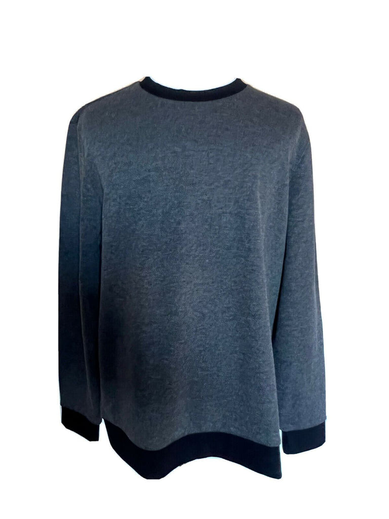Neu mit Etikett: 158 $ BOSS Hugo Boss Herren-Pullover mit Rundhalsausschnitt, Grau, 2XL