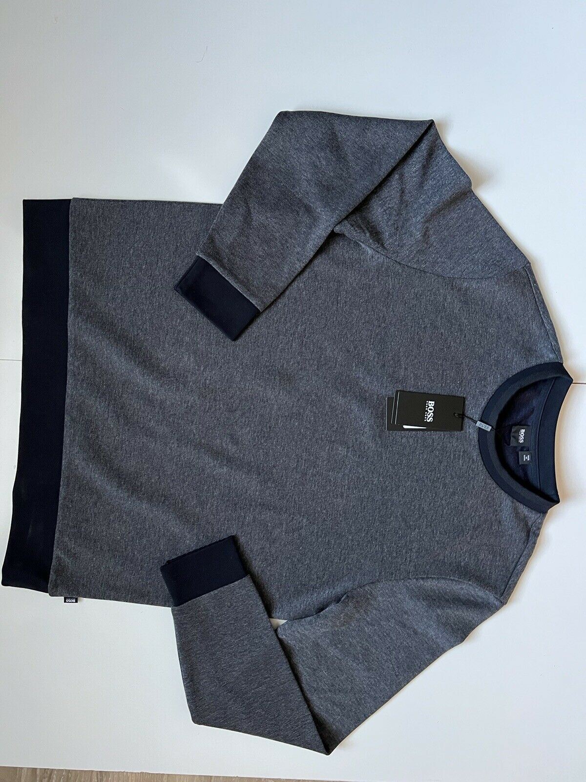NWT $158 BOSS Hugo Boss Men's Crewneck Gray Sweater 2XL