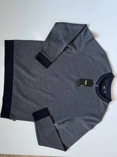 Neu mit Etikett: 158 $ BOSS Hugo Boss Herren-Pullover mit Rundhalsausschnitt, Grau, 2XL