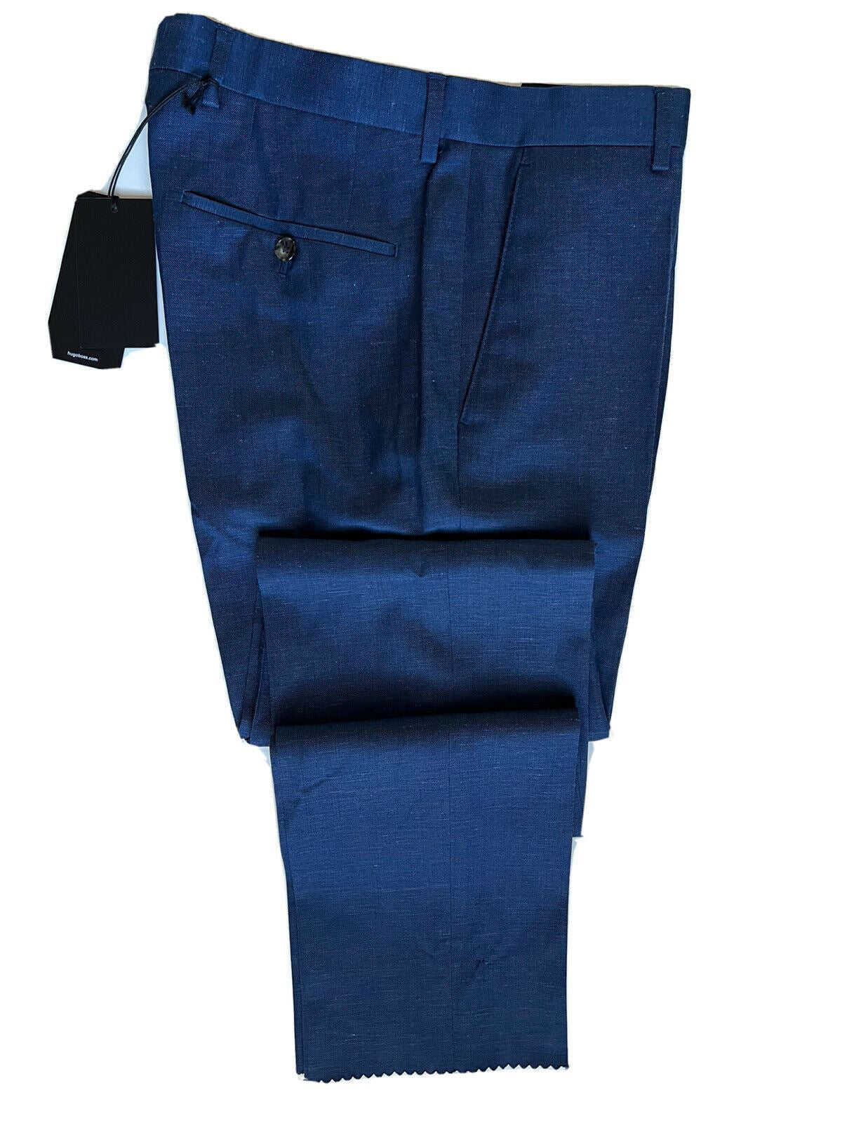 Neu mit Etikett: 245 $ Boss Hugo Boss Genesis4 Herren-Anzughose aus Wolle/Leinen in Blau, Größe 30 US