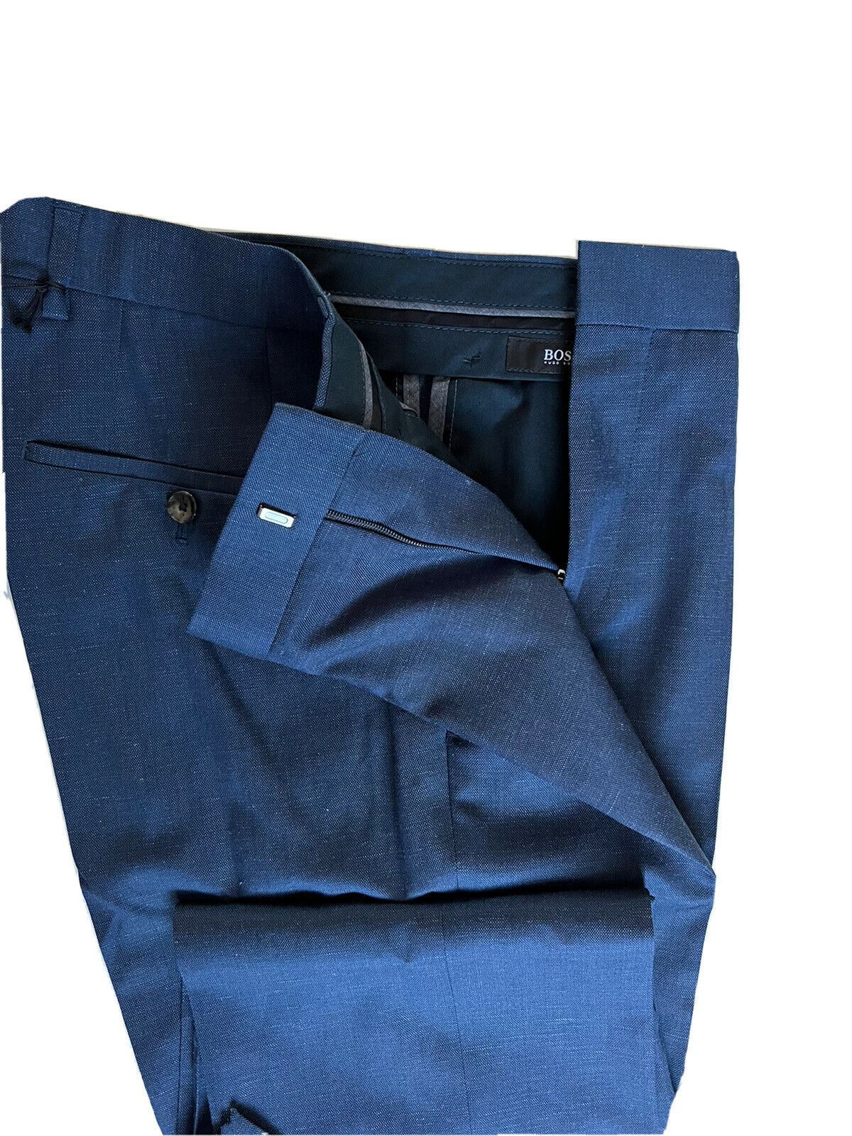 СЗТ $245 Boss Hugo Boss Genesis4 Мужские синие классические брюки из шерсти/льна, размер 30 США