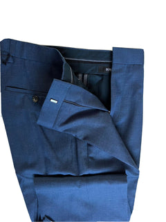 Neu mit Etikett: 245 $ Boss Hugo Boss Genesis4 Herren-Anzughose aus Wolle/Leinen in Blau, Größe 30 US