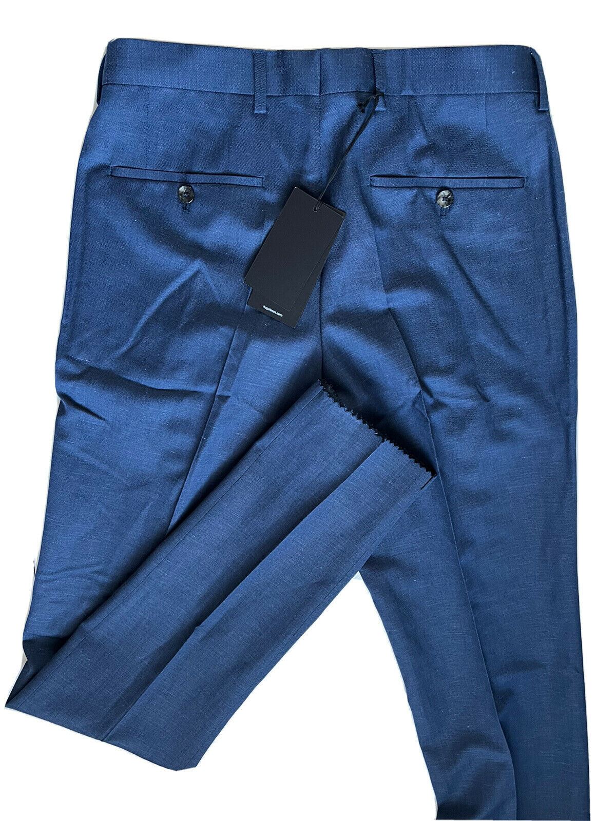 Neu mit Etikett: 245 $ Boss Hugo Boss Genesis4 Herren-Anzughose aus Wolle/Leinen in Blau, Größe 30 US