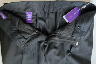 Neu mit Etikett: 595 $ Ralph Lauren Purple Label Herren-Anzughose aus Seide/Leinen in Schwarz 38 US IT