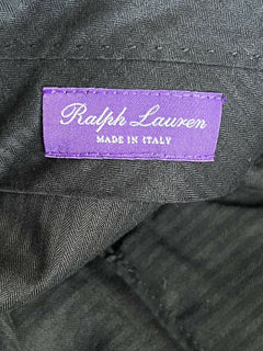 Neu mit Etikett: 595 $ Ralph Lauren Purple Label Herren-Anzughose aus Seide/Leinen in Schwarz 38 US IT