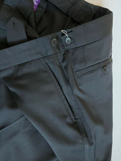 Neu mit Etikett: 595 $ Ralph Lauren Purple Label Herren-Anzughose aus Seide/Leinen in Schwarz 38 US IT