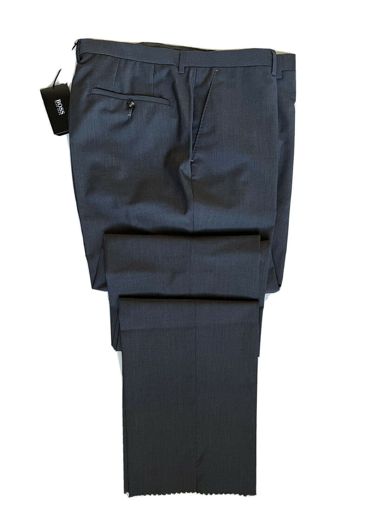 Neu mit Etikett: 225 $ Boss Hugo Boss Herren-Anzughose aus Wolle/Kaschmir in Dunkelgrau, Größe 40R US