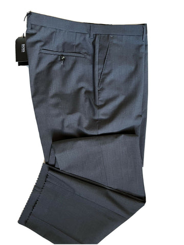 Neu mit Etikett: 225 $ Boss Hugo Boss Herren-Anzughose aus Wolle/Kaschmir in Dunkelgrau, Größe 40R US