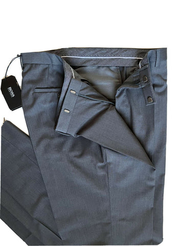 Neu mit Etikett: 225 $ Boss Hugo Boss Herren-Anzughose aus Wolle/Kaschmir in Dunkelgrau, Größe 40R US