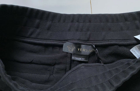 NWT $895 Versace Men's Medusa Logo Tailored Fit Black Activewear Pants L A86025