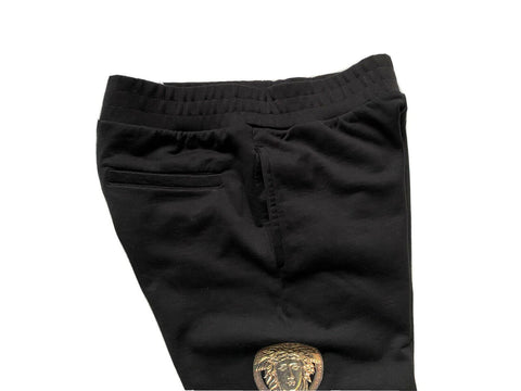 NWT $895 Versace Men's Medusa Logo Tailored Fit Black Activewear Pants L A86025