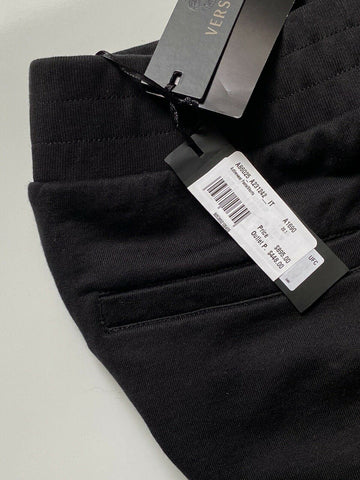 NWT $895 Versace Men's Medusa Logo Tailored Fit Black Activewear Pants L A86025
