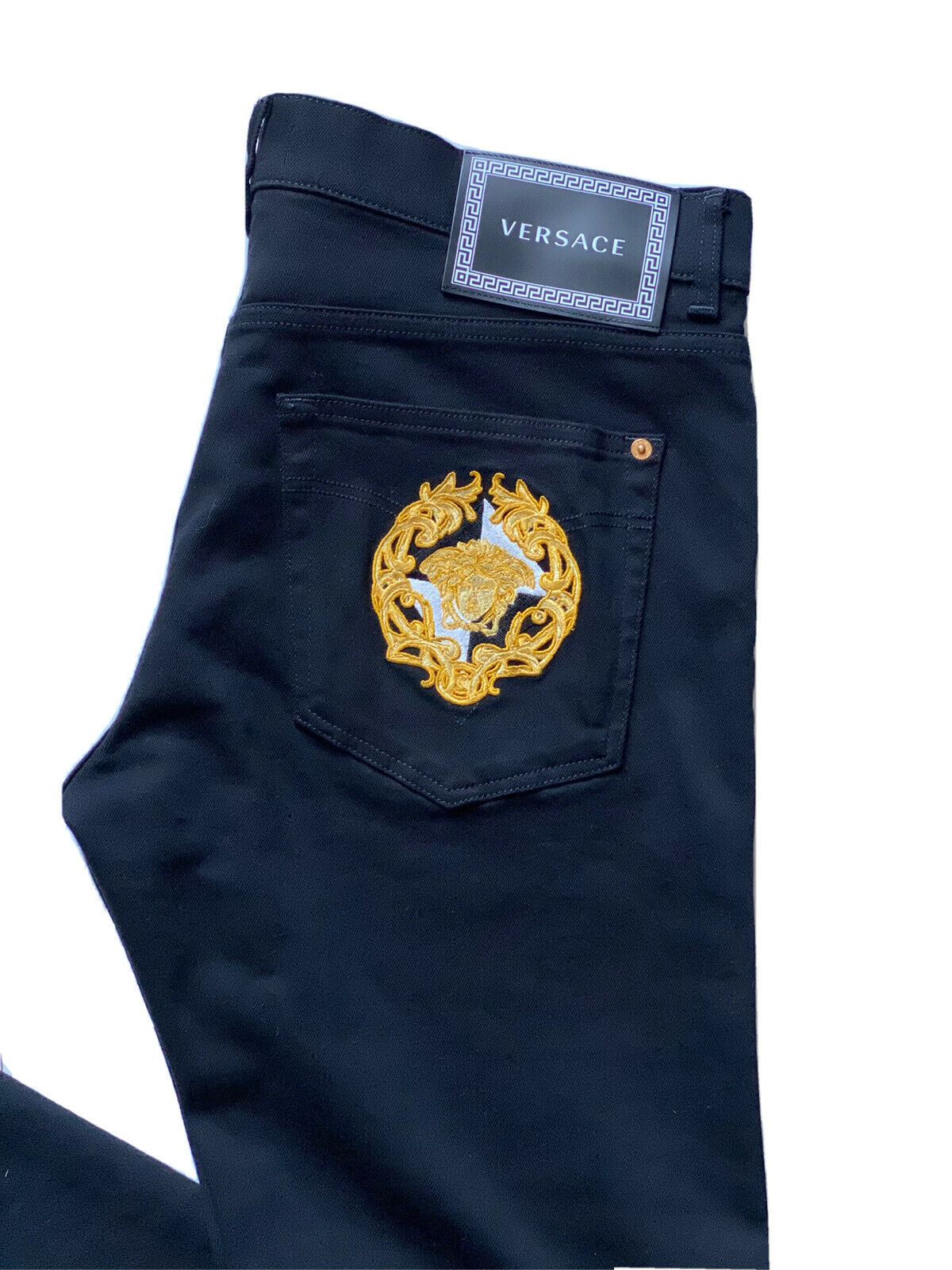 NWT Versace Men's Denim Medusa Logo Black Jeans Size 36 US (52 Eu) 81832 Italy