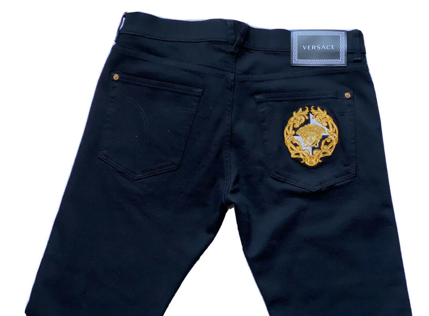 Мужские черные джинсы NWT Versace Medusa Logo, размер 36 США (52 ЕС) 81832 Италия