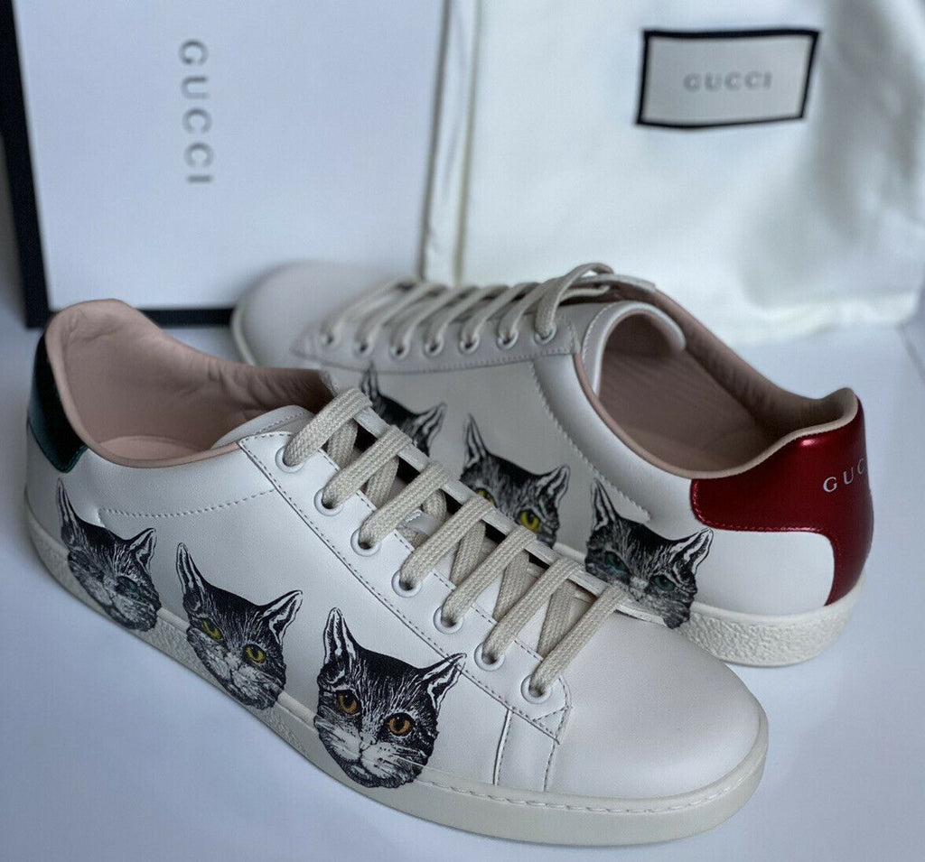 NIB Gucci Ace Mystic Cats Leder Low Top Sneakers 10,5 US (40,5 Euro) 577147 