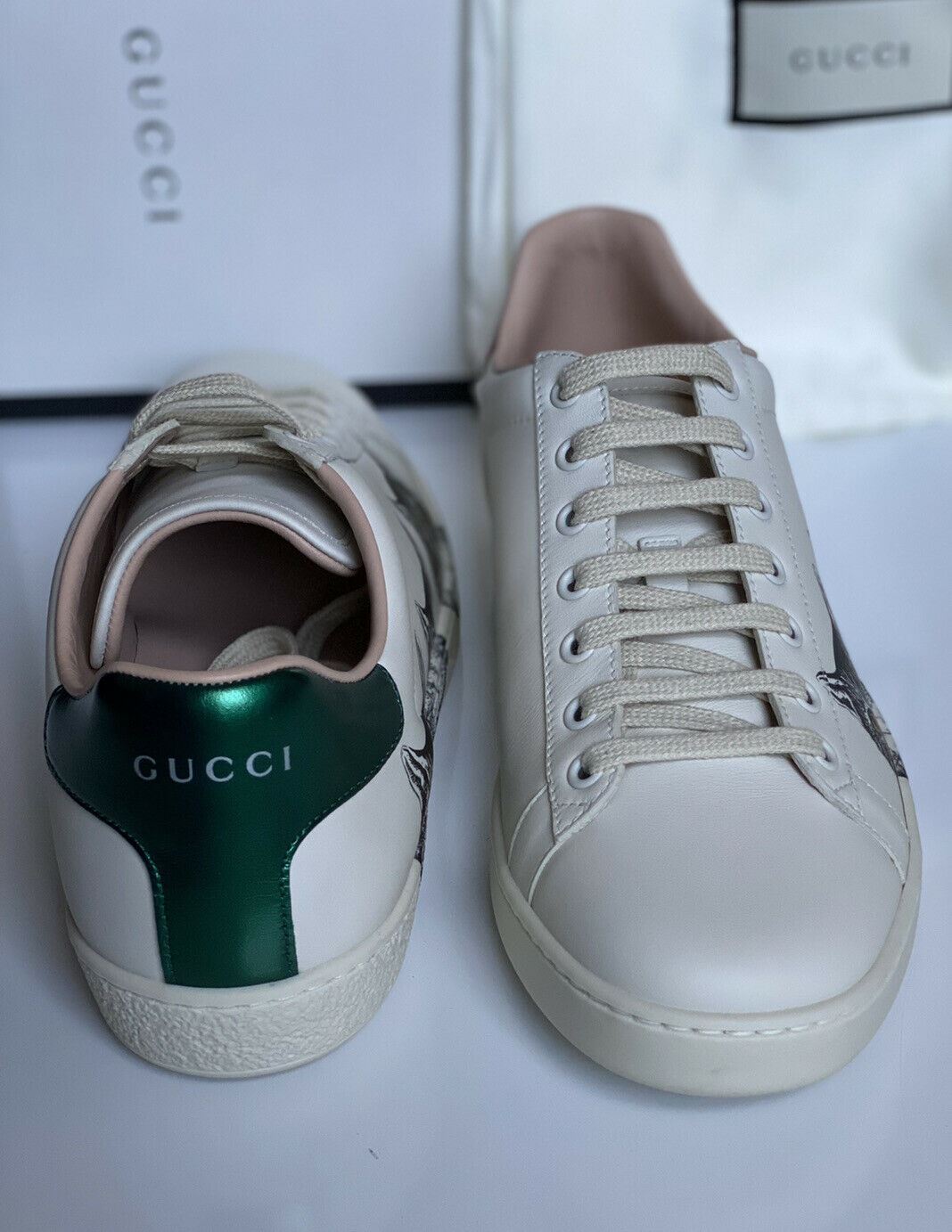 NIB Gucci Ace Mystic Cats Leather Low Top Sneakers 10.5 US (40.5 Euro) 577147