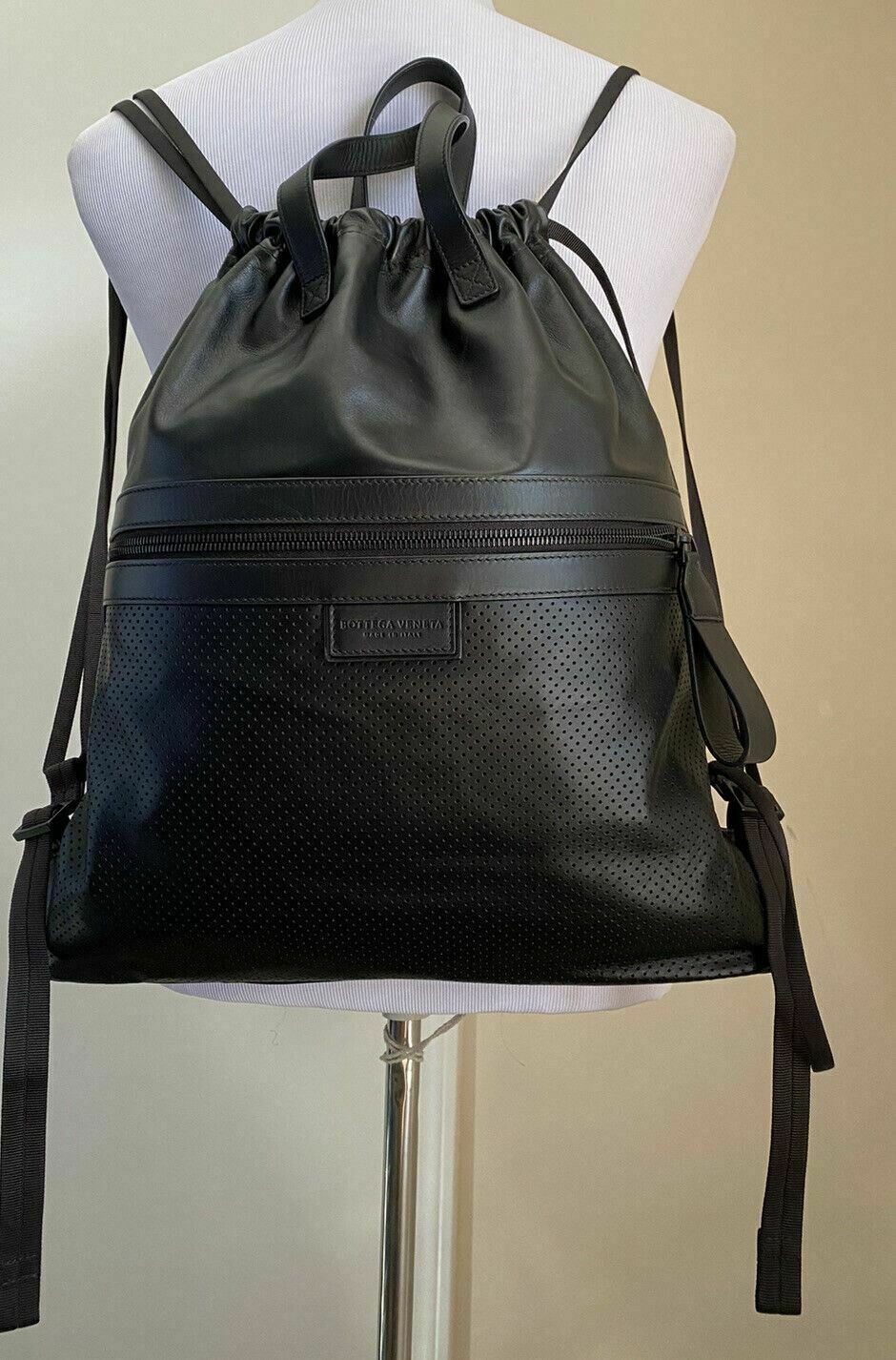 NWT $1980 Bottega Veneta Leather Backpack Black Made in Italy 567222