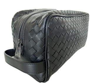 NWT 830 $ Bottega Veneta Black Intrecciato Kulturbeutel 244706 Italien 