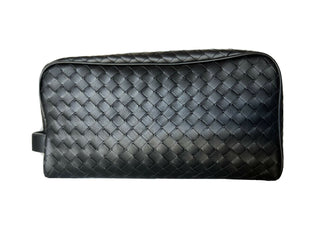 NWT 830 $ Bottega Veneta Black Intrecciato Kulturbeutel 244706 Italien 
