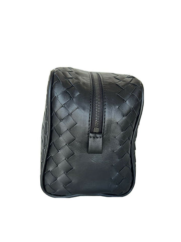 NWT 830 $ Bottega Veneta Black Intrecciato Kulturbeutel 244706 Italien 