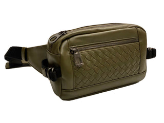 NWT Bottega Veneta Intrecciato Dunkelgrüne Gürteltasche Taillentasche Body Bag 624021 