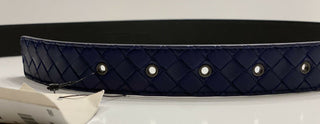 NWT 550 $ Bottega Veneta Intrecciato Nappaleder Dunkelblauer Gürtel 95/38 451863