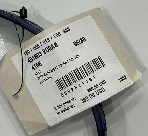 NWT $550 Ремень Bottega Veneta Intrecciato из кожи наппа Темно-синий 95/38 451863