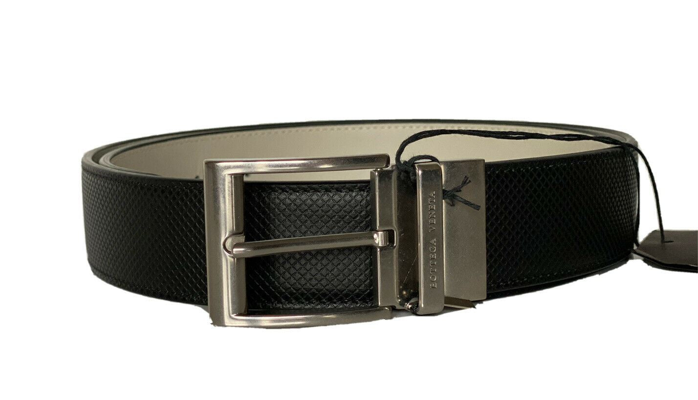 NWT $620 Bottega Veneta Black/White Reversible Leather Belt 95/38 575234 Italy