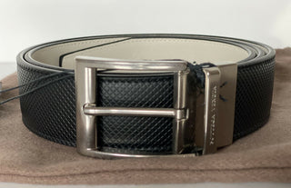 NWT $620 Bottega Veneta Black/White Reversible Leather Belt 95/38 575234 Italy