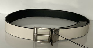 NWT $620 Bottega Veneta Black/White Reversible Leather Belt 95/38 575234 Italy