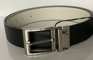 NWT $620 Bottega Veneta Black/White Reversible Leather Belt 95/38 575234 Italy