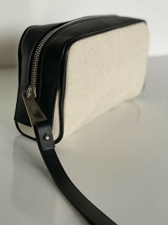 Neu mit Etikett: Bottega Veneta Canvas/Leder Kleine Kulturtasche 575557 Hergestellt in Italien