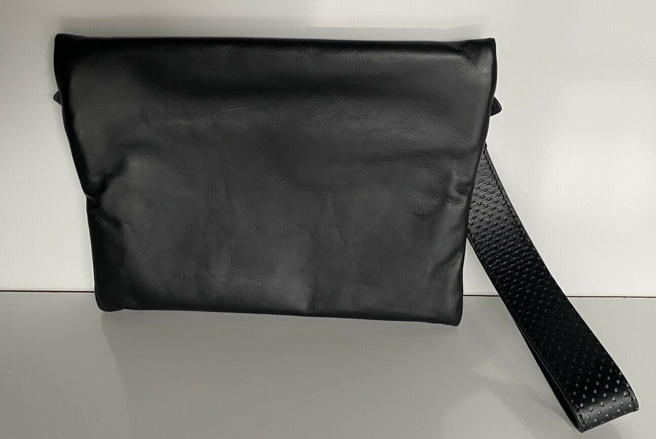 NWT $670 Черный кошелек Bottega Veneta Leggero на ремешке из перфорированной кожи 566199