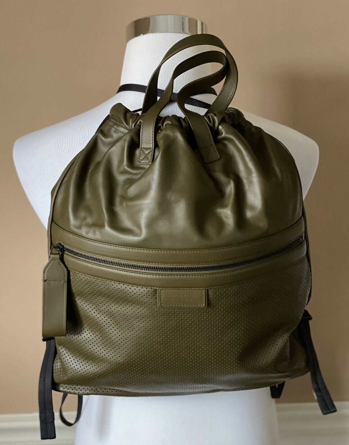 NWT $1980 Bottega Veneta Leather Backpack Green Made in Italy 567222