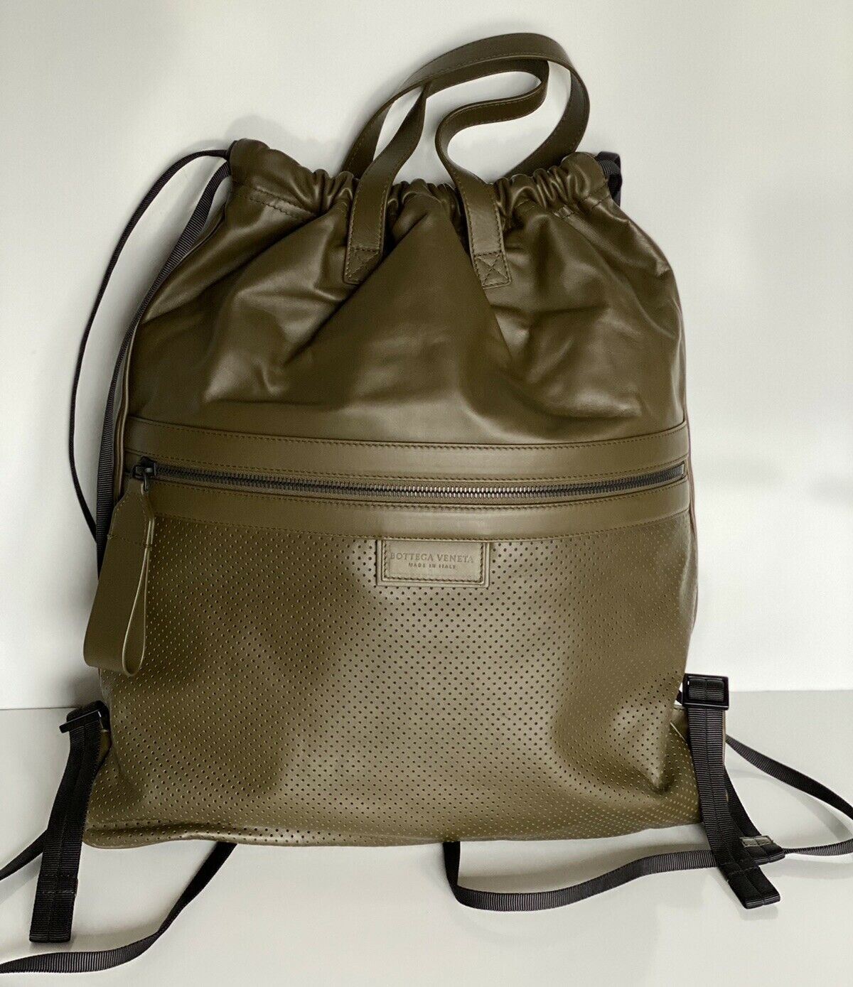 NWT $1980 Bottega Veneta Leather Backpack Green Made in Italy 567222
