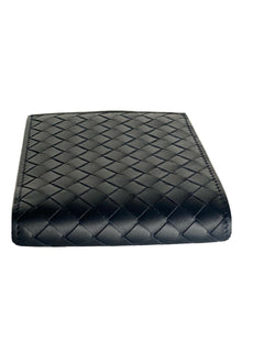 NWT $460 Bottega Veneta Intrecciato Leather Blue Bi-fold Wallet 113993