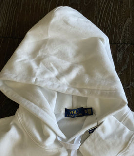 Neu mit Etikett: 168 $ Polo Ralph Lauren Bärenpullover mit Kapuze Weiß 2XL/TTG