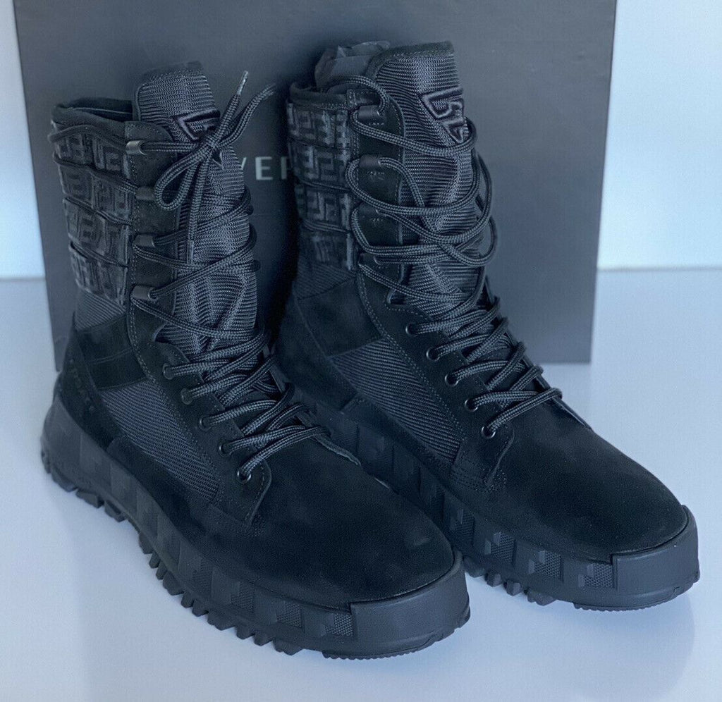 NIB $ 1125 Versace Wildleder schwarze Stiefeletten 10 US (43 Euro) DSU7885 Italien 