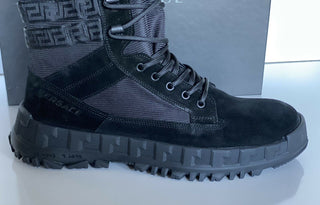 NIB $ 1125 Versace Wildleder schwarze Stiefeletten 10 US (43 Euro) DSU7885 Italien 