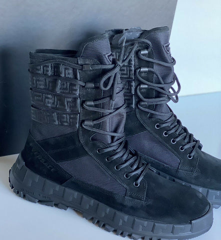 NIB $1125 Versace Suede Black Ankle Boots 10 US (43 Euro) DSU7885 Italy