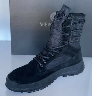NIB $ 1125 Versace Wildleder schwarze Stiefeletten 10 US (43 Euro) DSU7885 Italien 