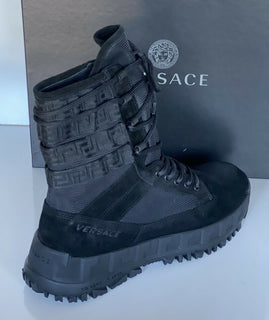 NIB $ 1125 Versace Wildleder schwarze Stiefeletten 10 US (43 Euro) DSU7885 Italien 
