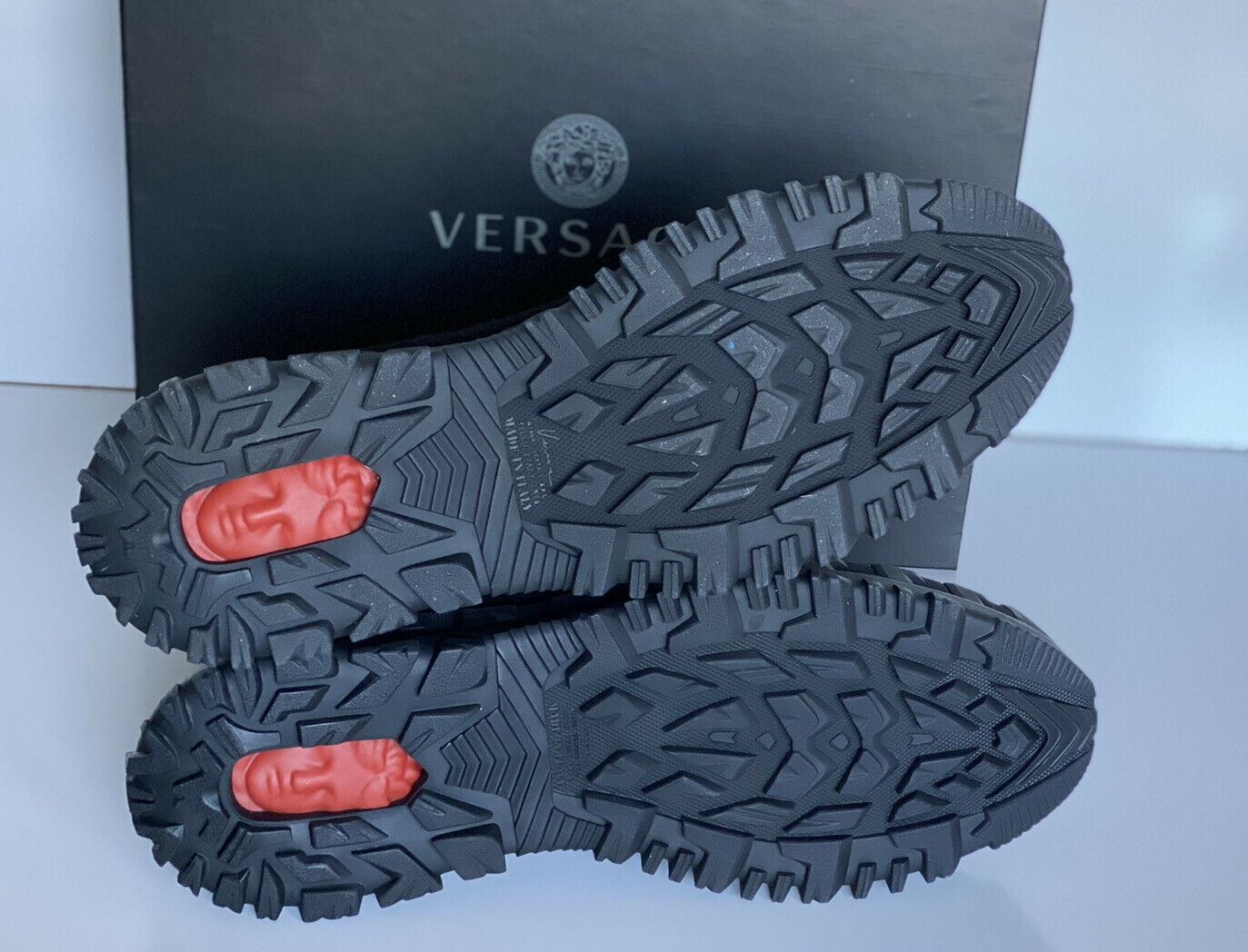 NIB $1125 Versace Suede Black Ankle Boots 10 US (43 Euro) DSU7885 Italy