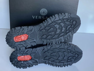 NIB $ 1125 Versace Wildleder schwarze Stiefeletten 10 US (43 Euro) DSU7885 Italien 