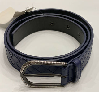 NWT 550 $ Bottega Veneta Intrecciato Nappaleder Dunkelblauer Gürtel 80/32 451863 