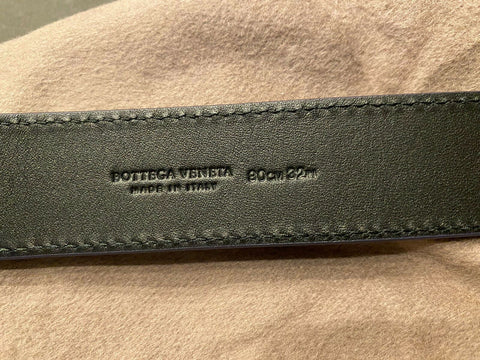 NWT $550 Ремень Bottega Veneta Intrecciato из кожи наппа Темно-синий 80/32 451863 