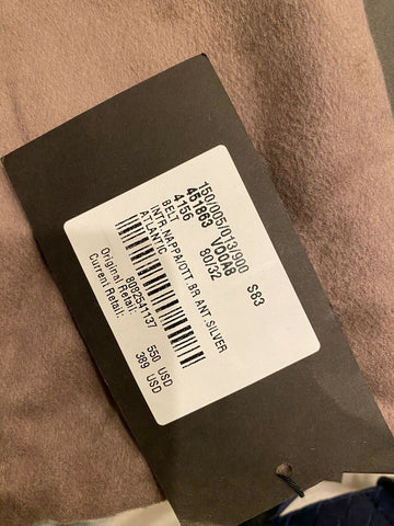 NWT $550 Ремень Bottega Veneta Intrecciato из кожи наппа Темно-синий 80/32 451863 