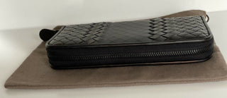 NWT 950 $ Bottega Veneta Intrecciato Imperatore Reißverschluss-Geldbörse aus Kalbsleder 311263