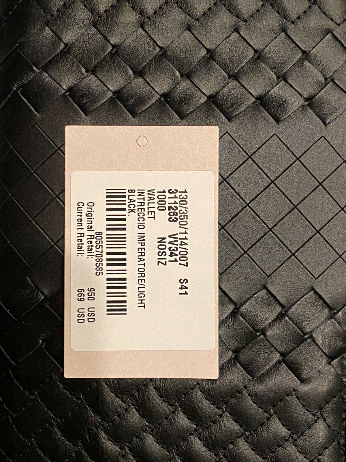 NWT $950 Bottega Veneta Intrecciato Imperatore Zipper Calf Leather Wallet 311263