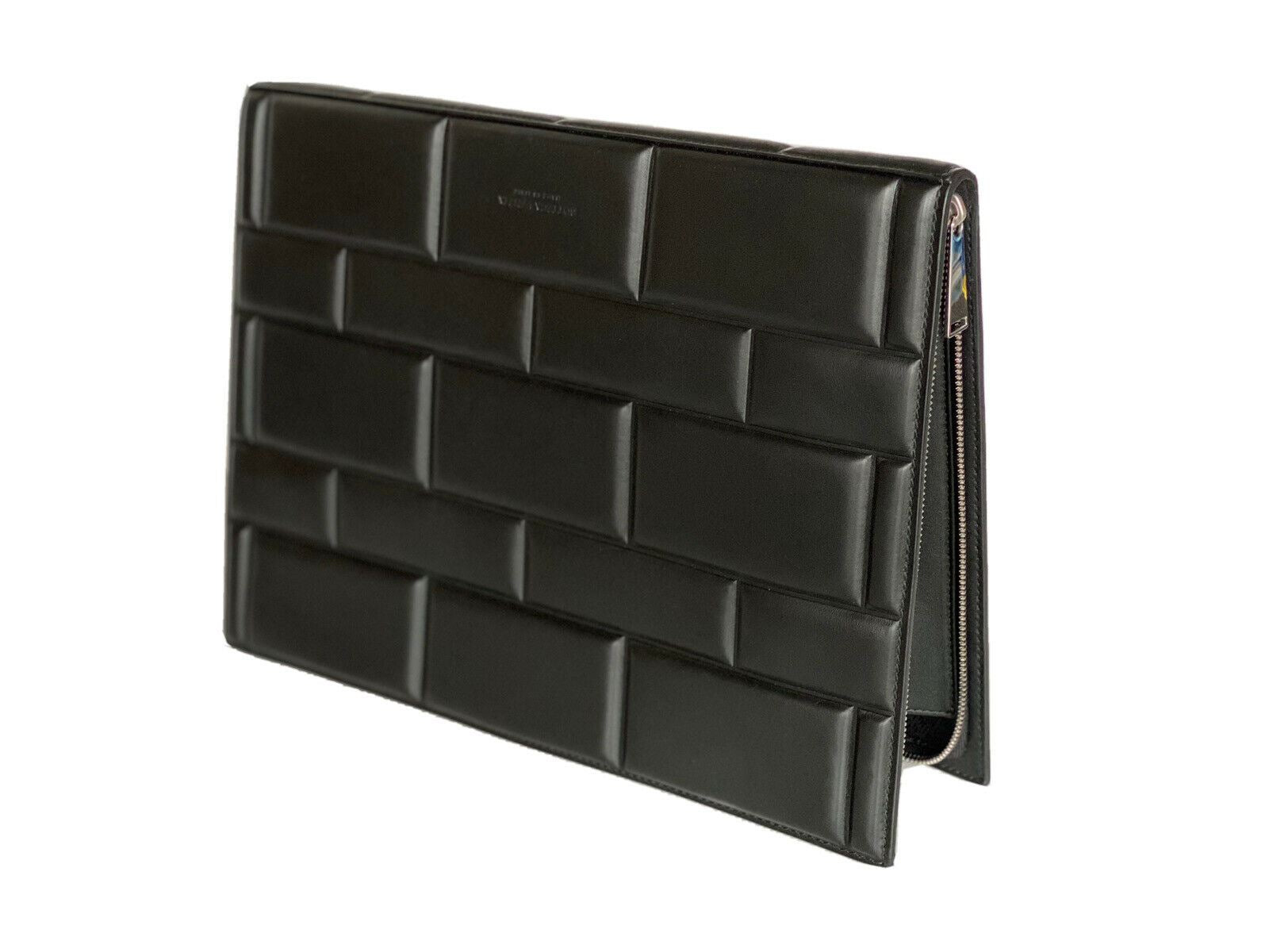NWT $2250 Bottega Veneta Leather Grid-patterned Padded Document Case 592859